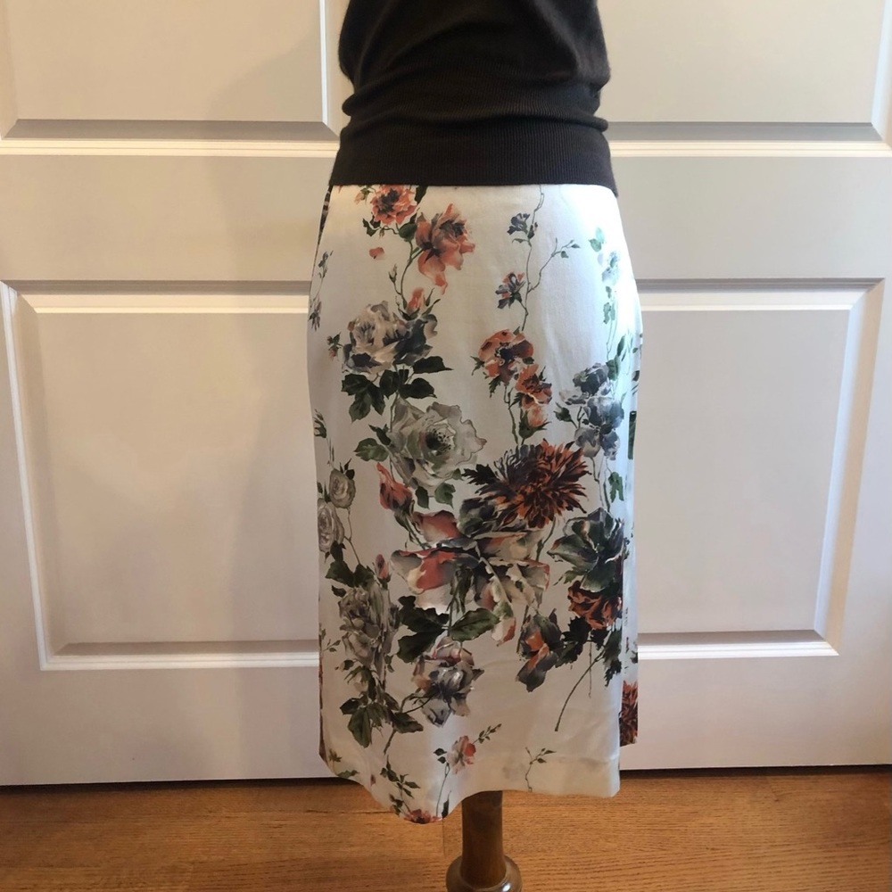 KULSON ITALY silk midi floral print skirt